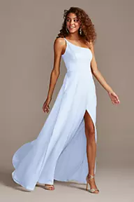 Celebrate DB Studio Crepe-Back Satin One-Shoulder Bridesmaid Dress