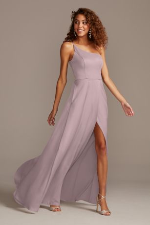 Picture of Crepe-Back Satin One-Shoulder Dress
