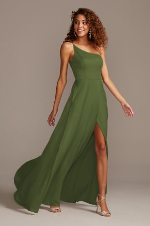 Picture of Crepe-Back Satin One-Shoulder Dress
