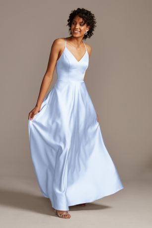 david's bridal ice blue dress