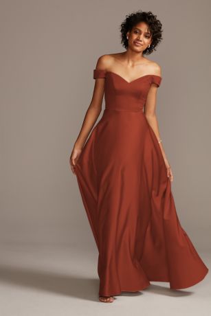 Picture of Off-Shoulder Satin A-Line Dress