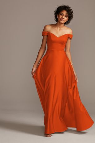 david's bridal burnt orange dress