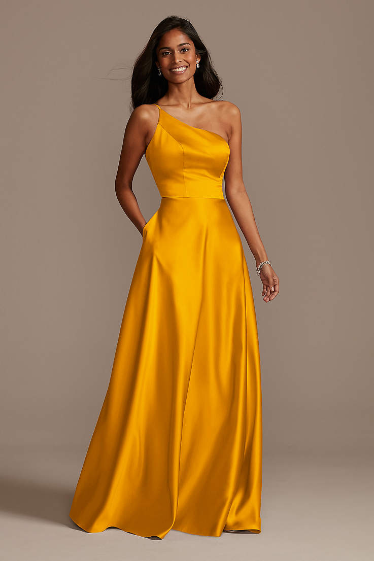 canary yellow bridesmaid dresses