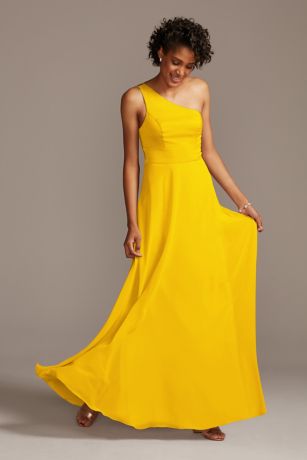 Picture of One-Shoulder Crepe-Back Satin Bridesmaid Dress