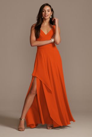 david's bridal orange dress