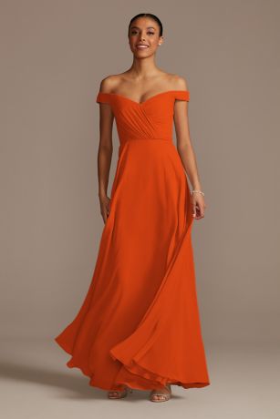 david's bridal burnt orange dress