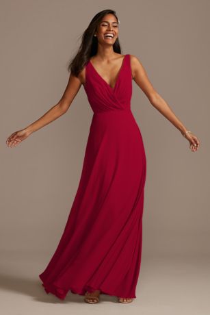 david's bridal v neck bridesmaid dress