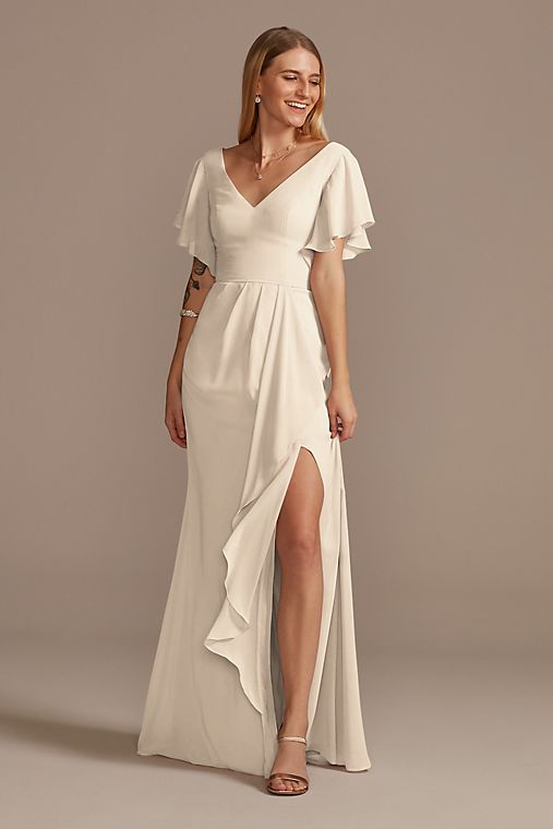 Celebrate DB Studio Flutter Sleeve Bridesmaid Dress with Cascade