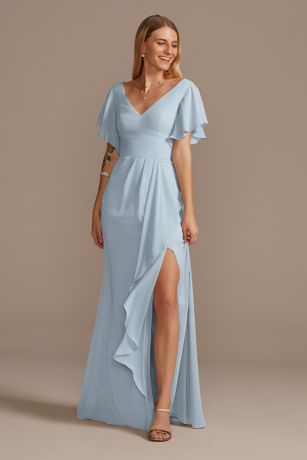 Dusty Blue Bridesmaid Dresses - Long ...