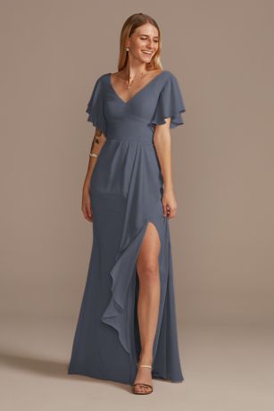 pewter bridesmaid dresses