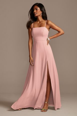 Picture of Spaghetti Strap Chiffon Dress with Slit