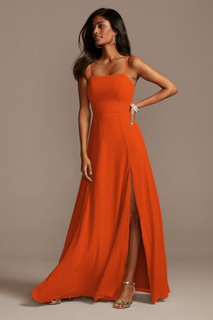 david's bridal orange dress