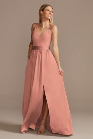 Picture of Double Spaghetti Strap Charmeuse Bridesmaid Dress