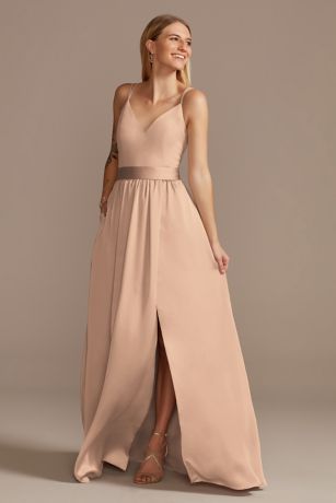 Picture of Double Spaghetti Strap Charmeuse Bridesmaid Dress