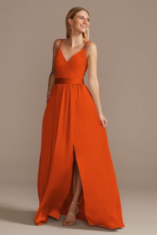 long orange gown