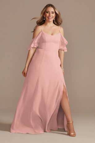Picture of Cold-Shoulder Long Chiffon Dress