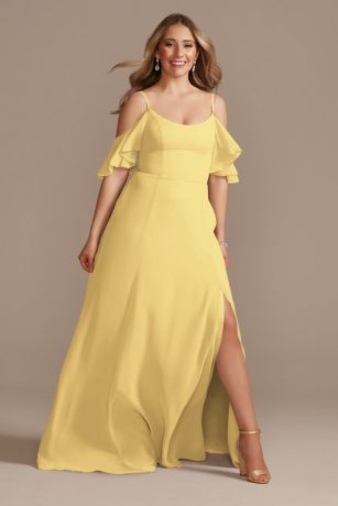 Picture of Cold-Shoulder Long Chiffon Dress
