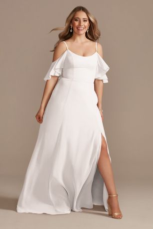 Picture of Cold-Shoulder Long Chiffon Dress