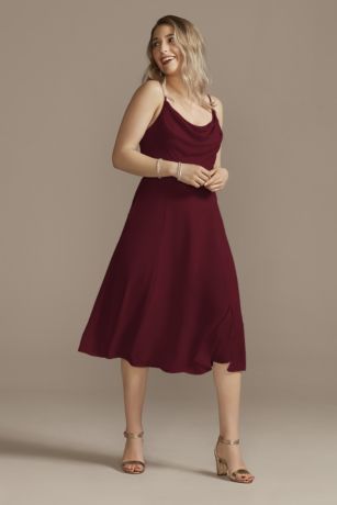 Celebrate DB Studio Chiffon Midi Cowl Neck Dress