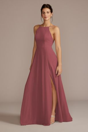 Picture of Chiffon High-Neck A-Line Dress