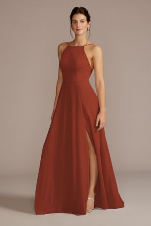 Picture of Chiffon High-Neck A-Line Dress