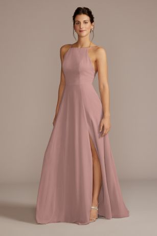 Celebrate DB Studio Chiffon High-Neck A-Line Dress