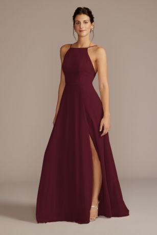 Celebrate DB Studio Chiffon High-Neck A-Line Dress
