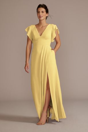 Picture of Flutter Sleeve Chiffon V-Neck Dress
