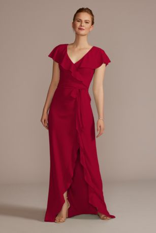 david bridal ruffle bridesmaid dress