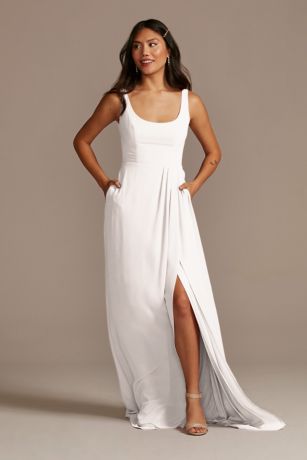 chiffon tank scoop neck bridesmaid dress Chiffon Tank Scoop Neck Bridesmaid Dress
