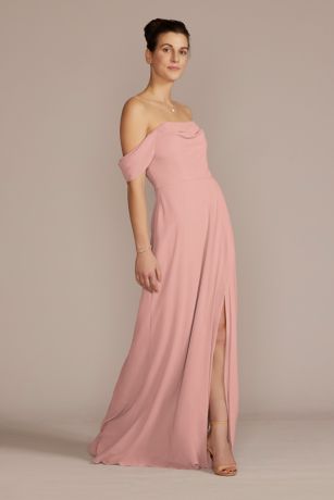 Picture of Chiffon Cowl Off-the Shoulder Dress