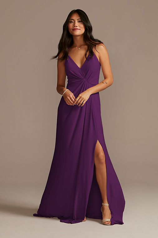 Celebrate DB Studio Jersey A-Line Bridesmaid Dress with Knot Detail