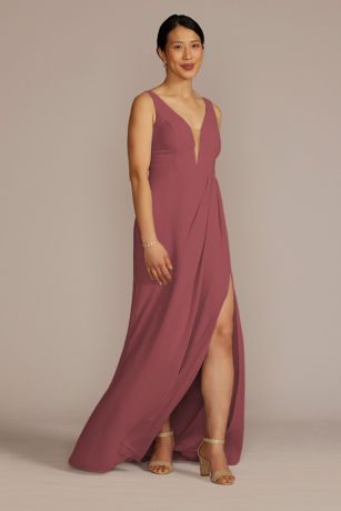 Celebrate DB Studio Chiffon Illusion Cutouts Dress