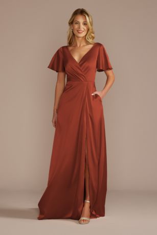 Picture of Short Sleeve Stretch Charmeuse Dress