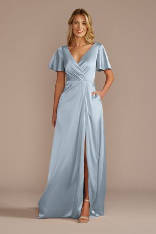 Picture of Short Sleeve Stretch Charmeuse Dress