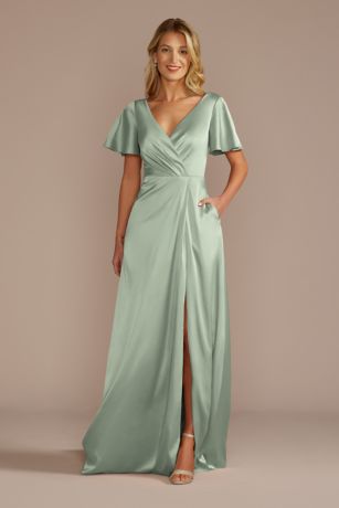 Picture of Short Sleeve Stretch Charmeuse Dress