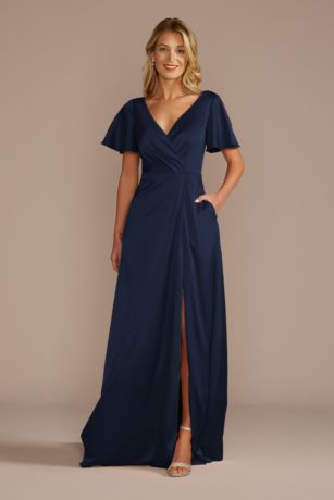 Picture of Short Sleeve Stretch Charmeuse Dress