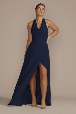 Picture of Sleeveless Crinkle Chiffon Sheath Dress