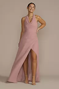 Celebrate DB Studio Sleeveless Crinkle Chiffon Sheath Bridesmaid Dress