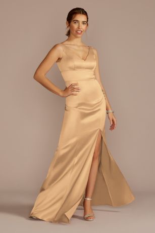 Picture of Stretch Satin V-Neck Tank Sheath Dress