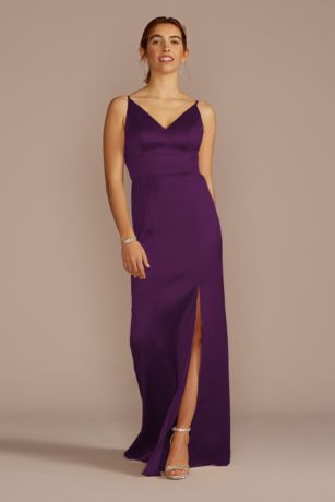 Celebrate DB Studio Stretch Satin Spaghetti Strap Dress