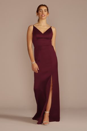 Celebrate DB Studio Stretch Satin Spaghetti Strap Dress