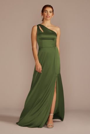 Picture of Stretch Charmeuse One-Shoulder Dress