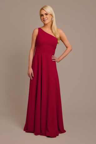 Picture of Chiffon One-Shoulder Dress with Tie