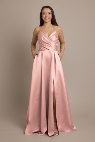 Picture of Satin Crisscross Bodice Ball Gown Dress