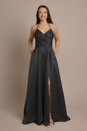 Picture of Satin Crisscross Bodice Ball Gown Dress