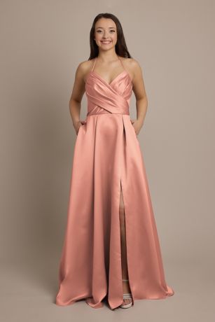 Picture of Satin Crisscross Bodice Ball Gown Dress