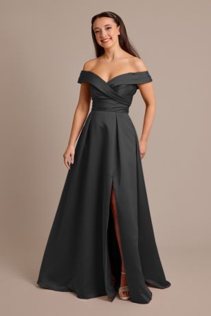 Picture of Satin Off-the-Shoulder Ball Gown Dress