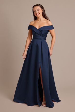 Picture of Satin Off-the-Shoulder Ball Gown Dress