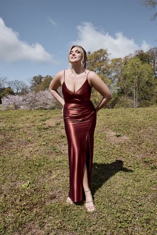 Picture of Sculpting Satin Spaghetti Strap Dress